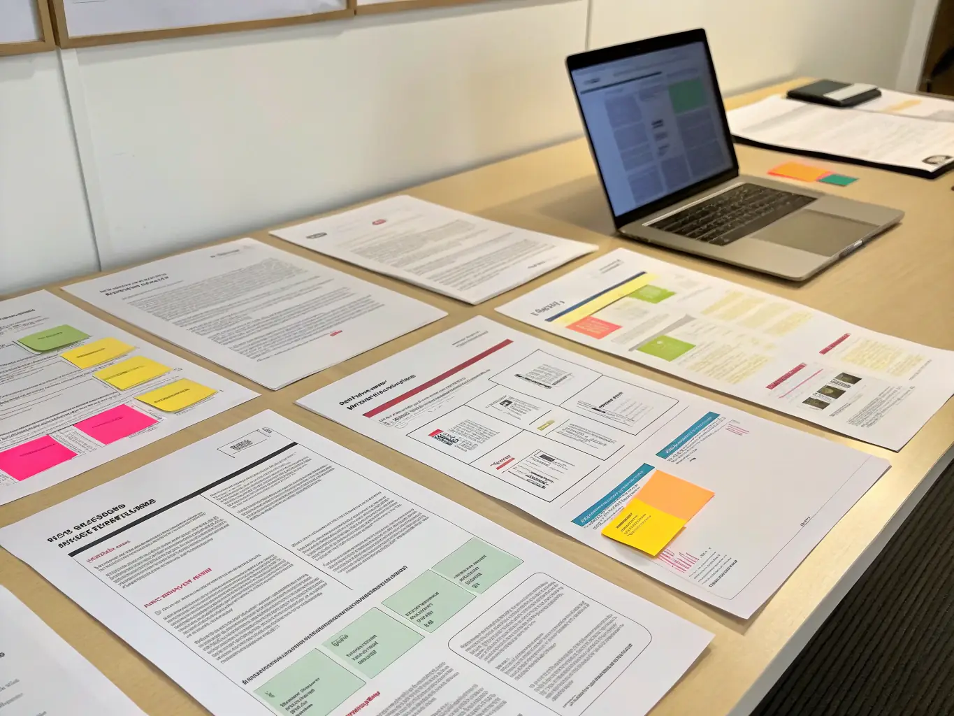 A visually appealing image of various applications of Golden Grain Technology Partnership Limited's A4 paper, including printed reports, presentations, and marketing materials. The setting is a well-organized office environment.
